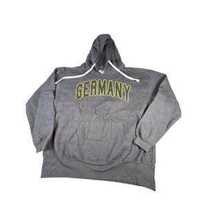 Brew City Germany Hoodie Grey Sz L Drink Pouch Beer Drawstring Pullover Cotton
